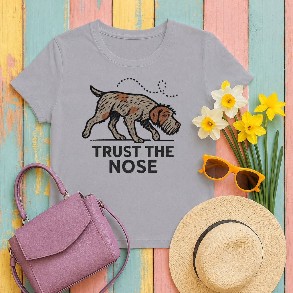 Wirehaired Pointing Griffon Trust the Nose T-shirt in Athletic Heather