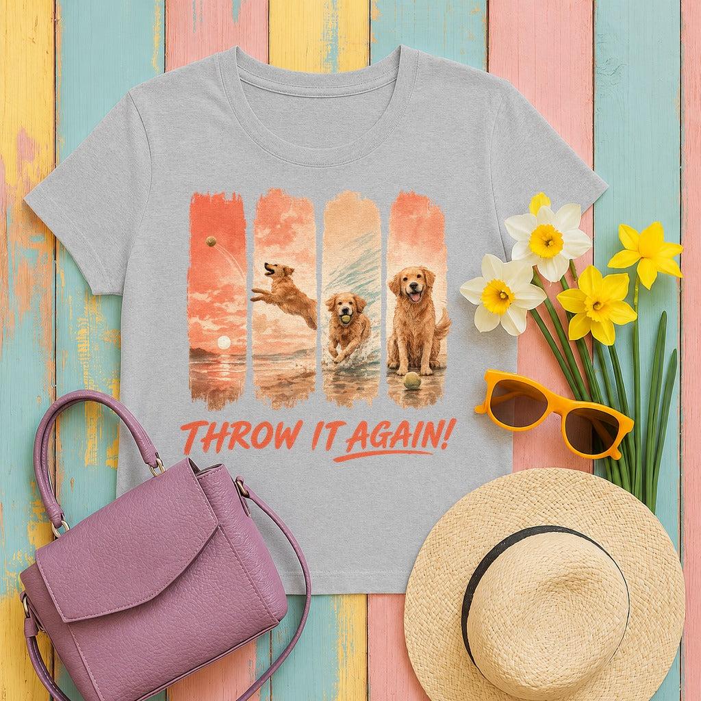 Golden Playtime Beach T-Shirt in Sport Grey