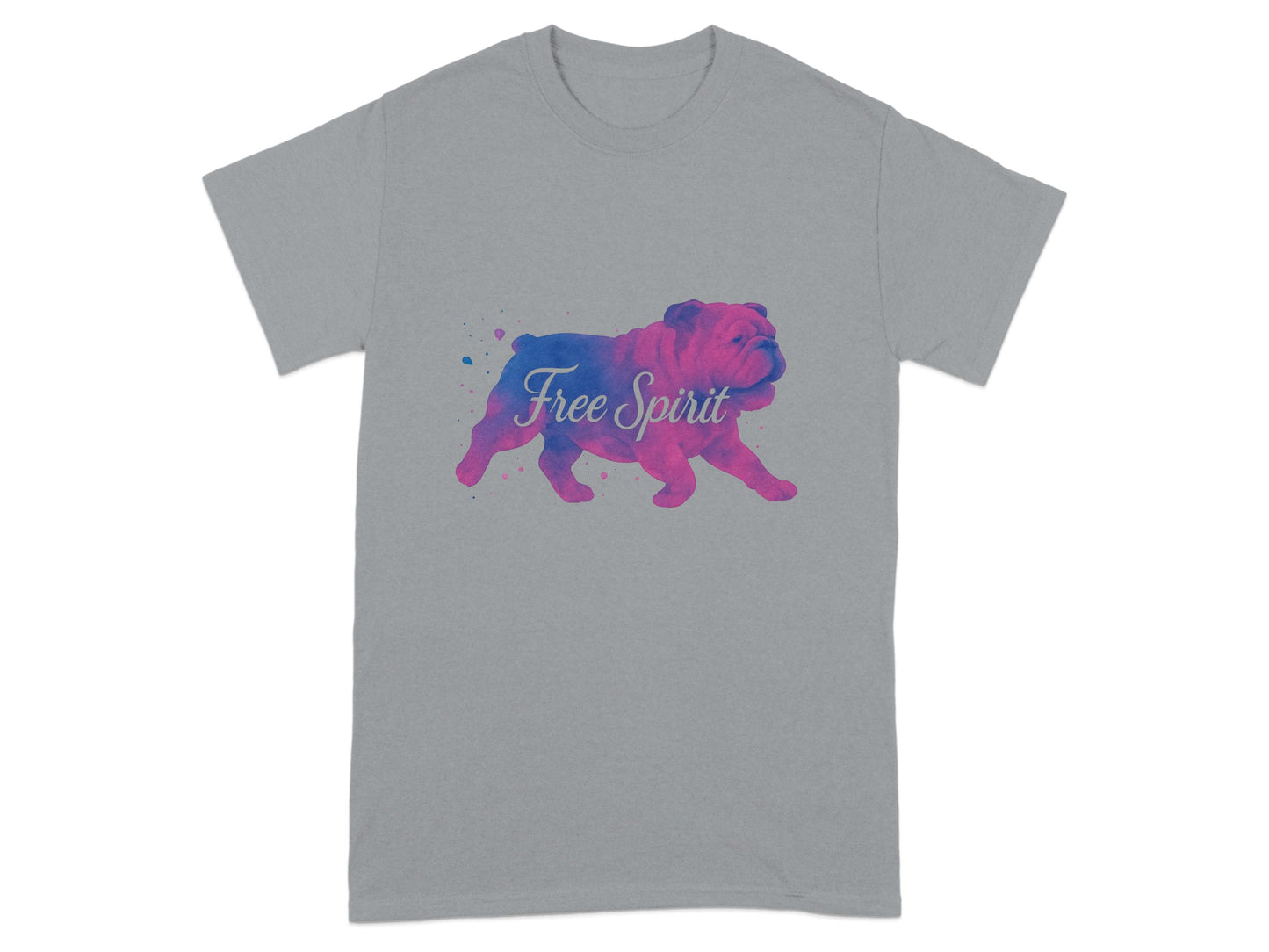 Free Spirit Bulldog Graphic Grey T-Shirt product