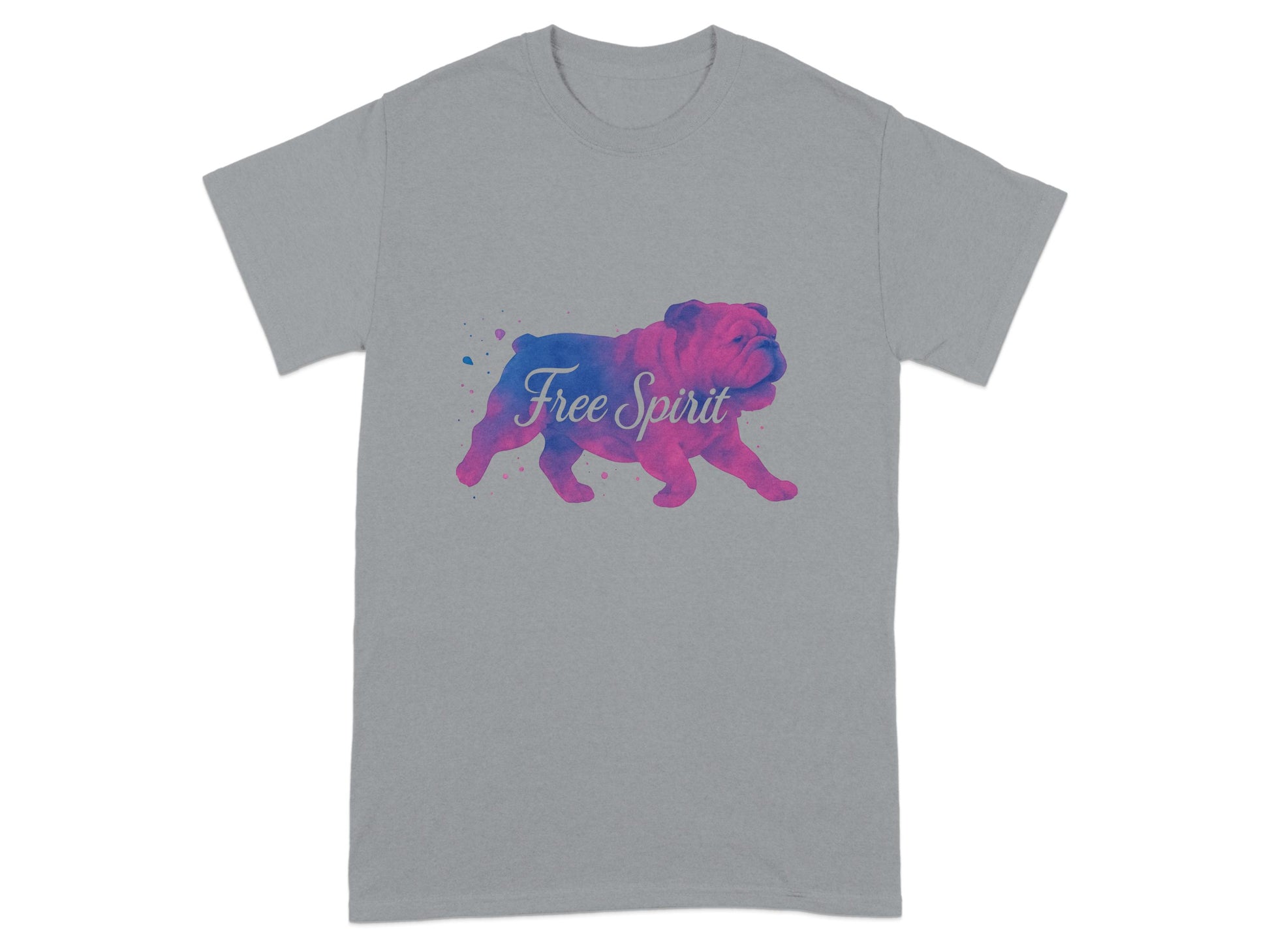 Free Spirit Bulldog Graphic Grey T-Shirt product
