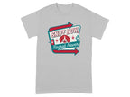 Grey t-shirt with "SNIFF NOW, REGRET NEVER" text and dog face graphic.