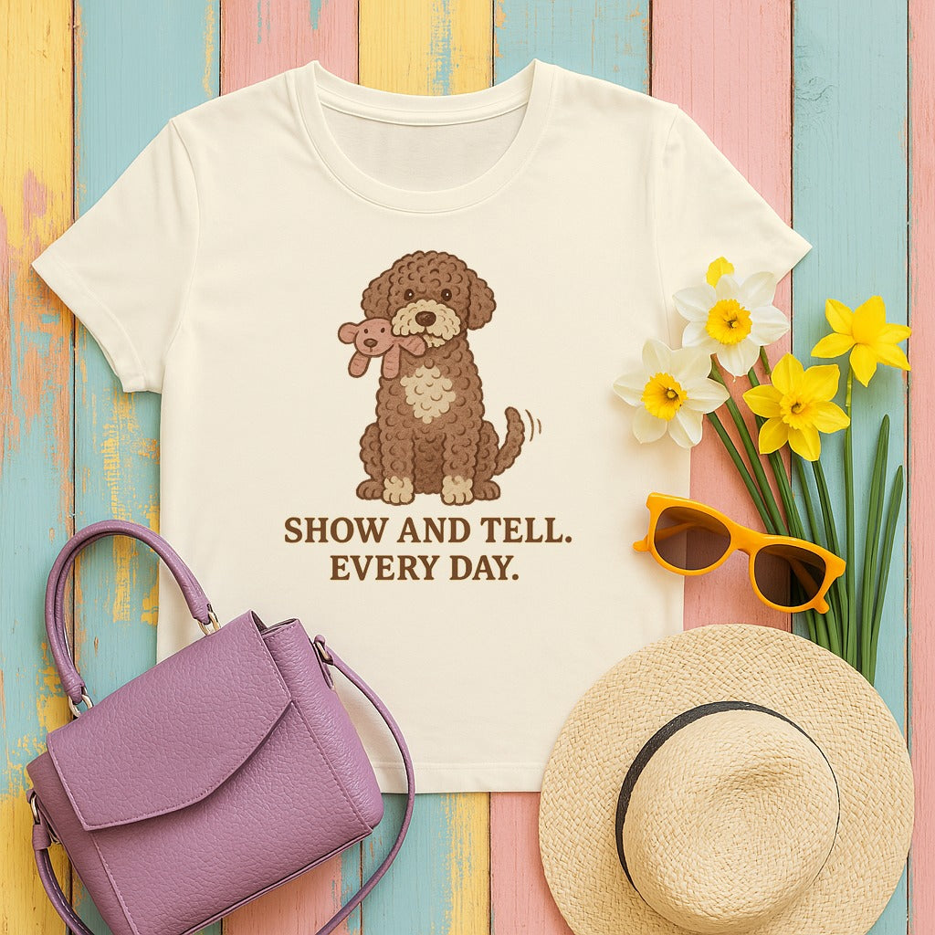 Lagotto Show and Tell Tee in Natural