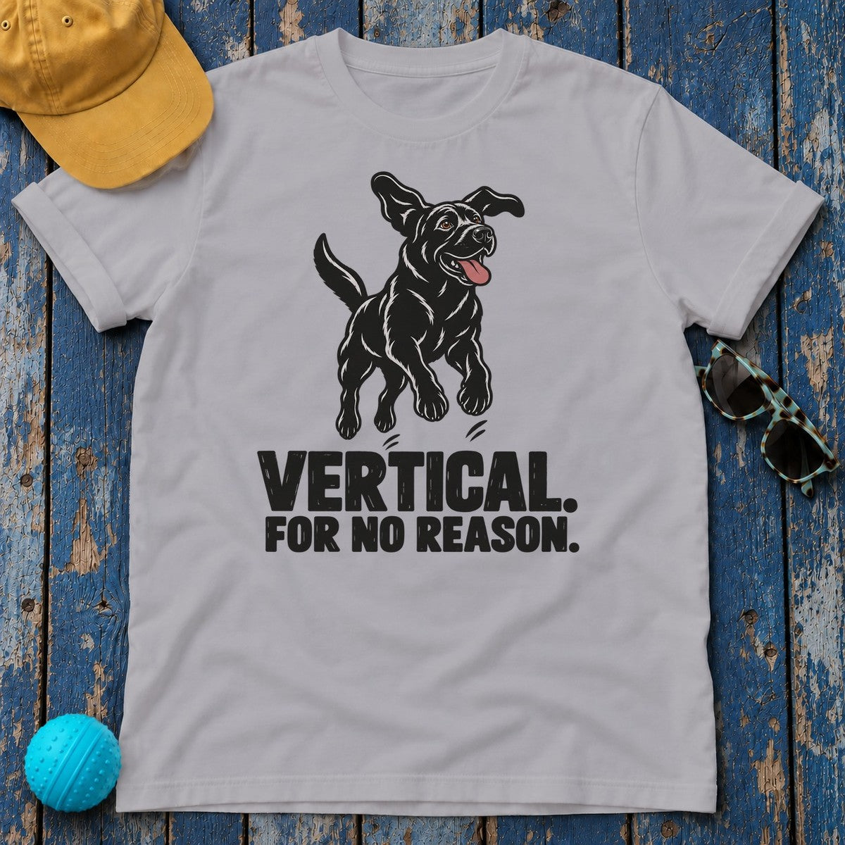 Vertical For No Reason Black Lab T-Shirt in Athletic Heather