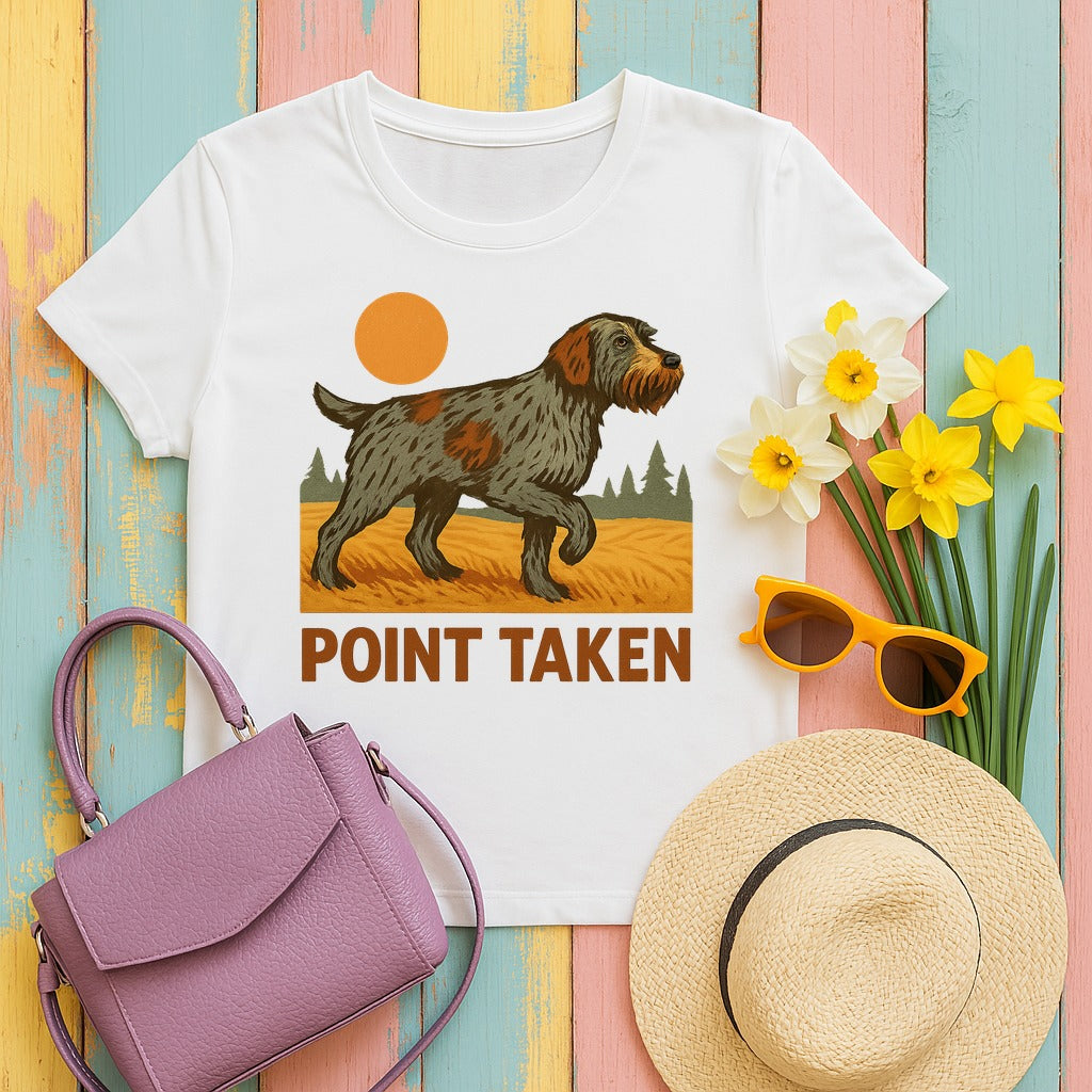 Wirehaired Pointing Griffon Point Taken T-shirt in White