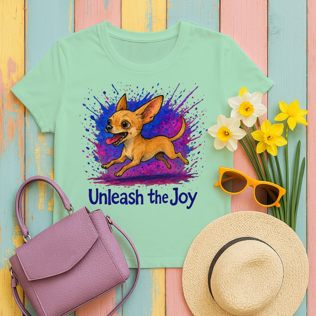 Unleash the Joy Chihuahua Graphic T-Shirt in Mint Green