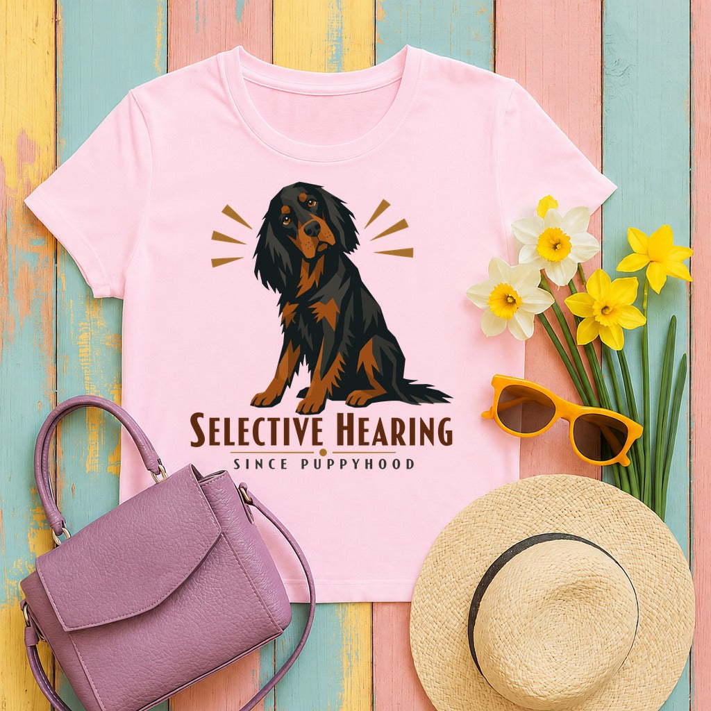 Selective Hearing Gordon Setter T-Shirt in Light Pink
