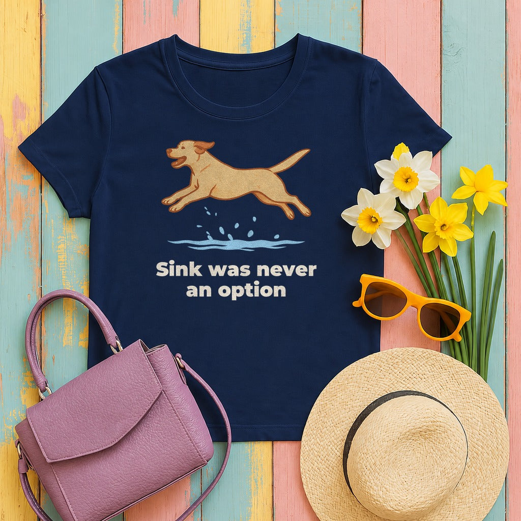 Yellow Labrador Sink Was Never An Option Tee in Navy