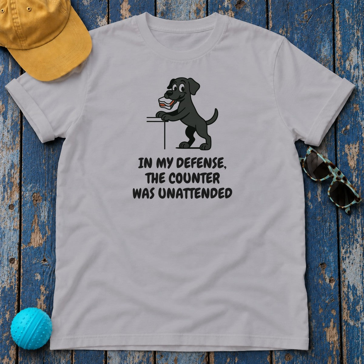 Black Labrador Counter Was Unattended Tee in Athletic Heather