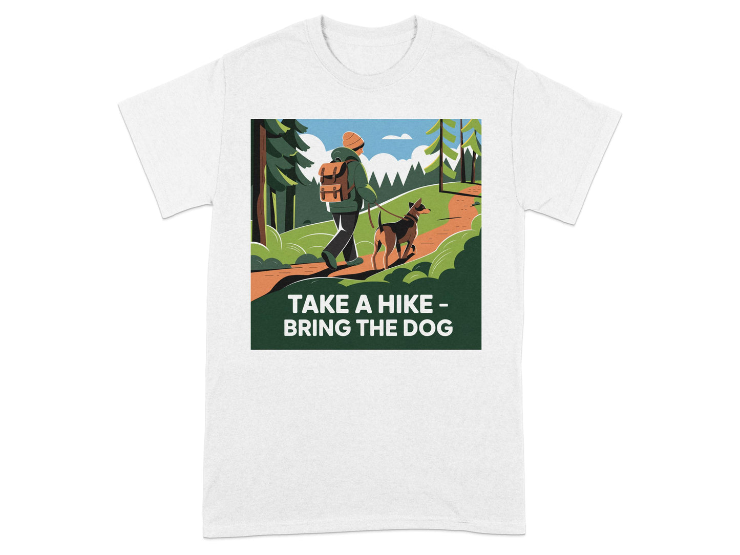Take a Hike Bring the Dog graphic t-shirt product
