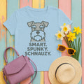 Smart. Spunky. Schnauzy. Schnauzer Monochrome T-Shirt in Light Blue