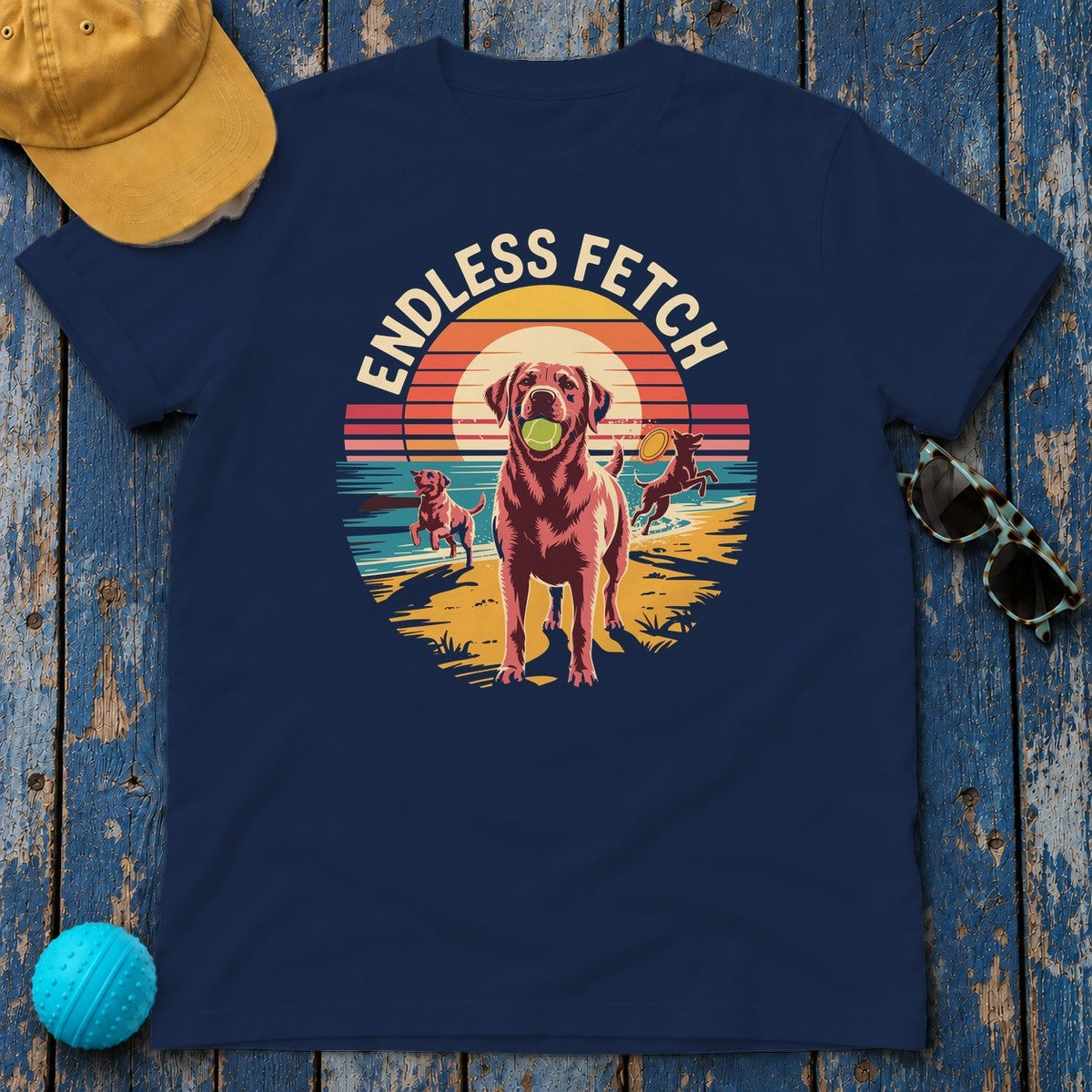 Endless Fetch Dog Lovers Labrador T-Shirt in Navy