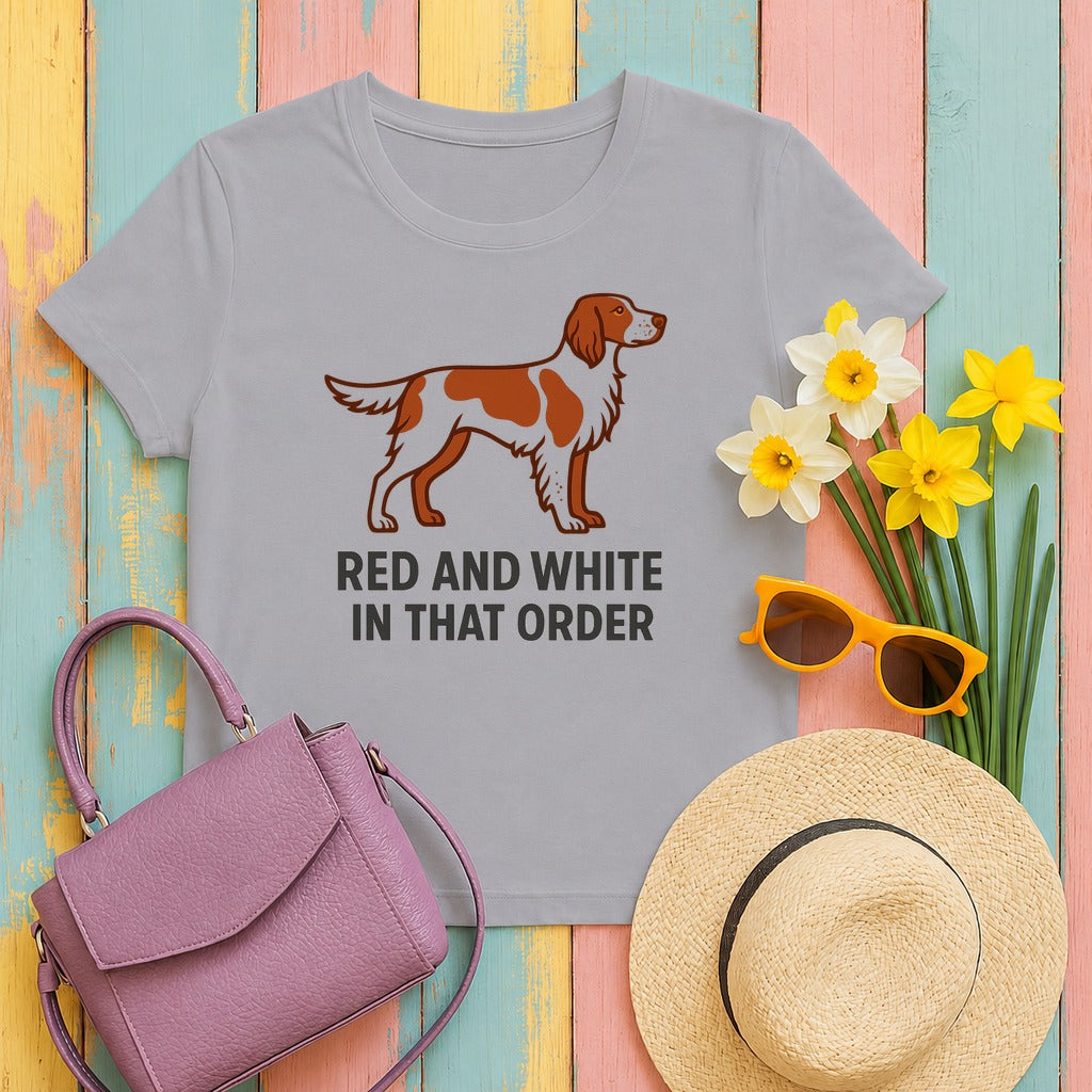 Irish Red and White Setter Red and White In That Order Tee in Athletic Heather