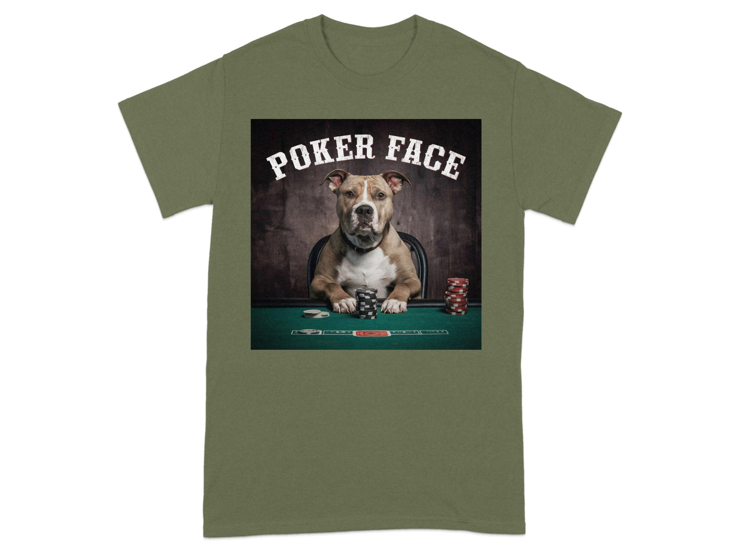 Poker Face Dog Graphic Tee Funny Pet Lover product