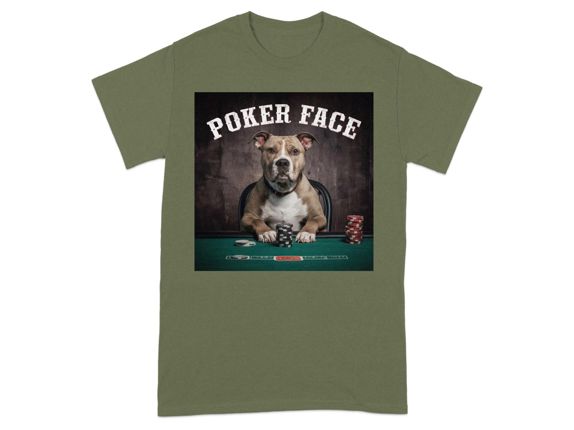 Poker Face Dog Graphic Tee Funny Pet Lover product