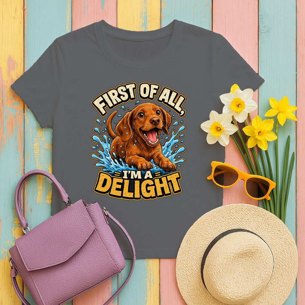 Sassy Vizsla Delight T-Shirt in Graphite Heather