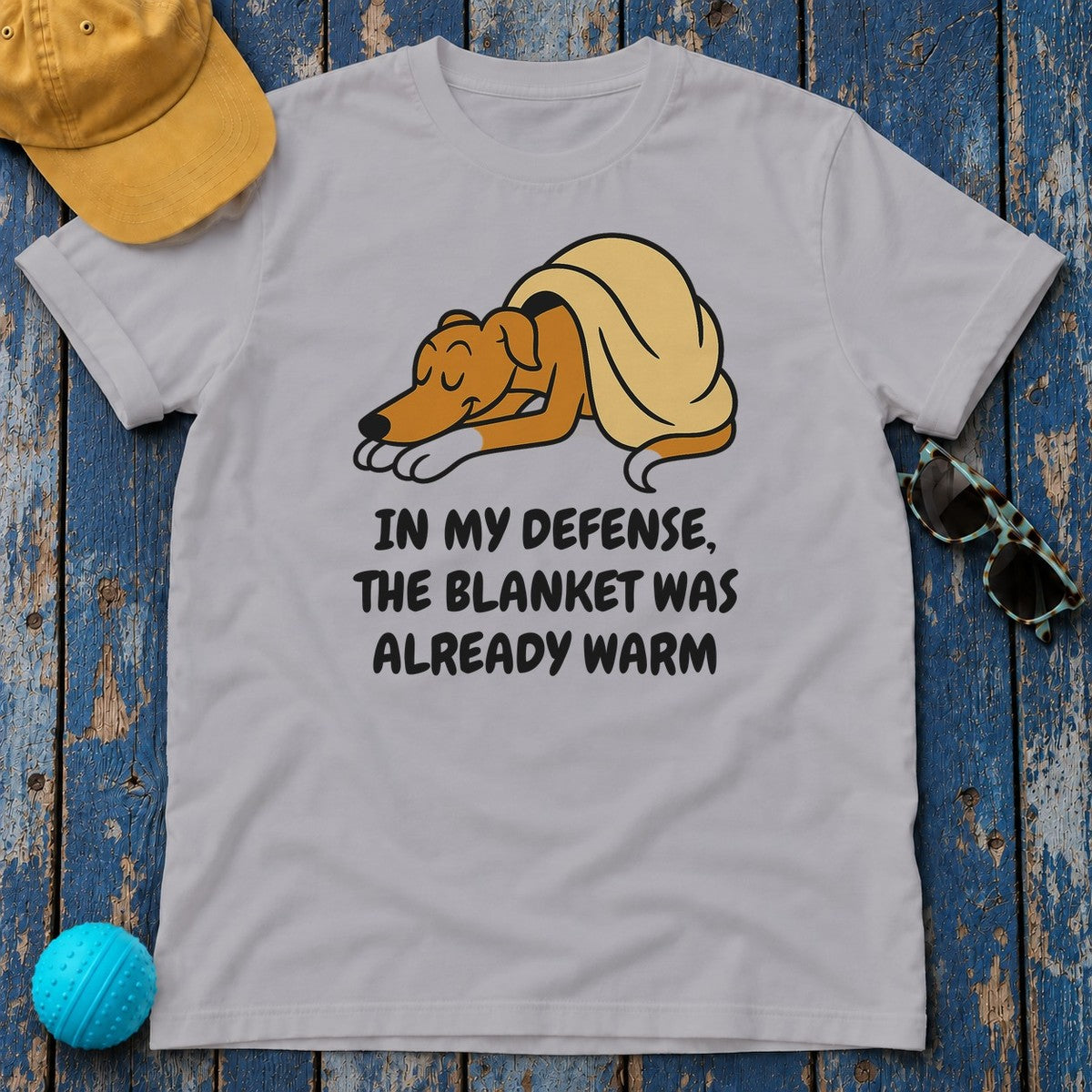 Greyhound Blanket Was Already Warm Tee in Athletic Heather