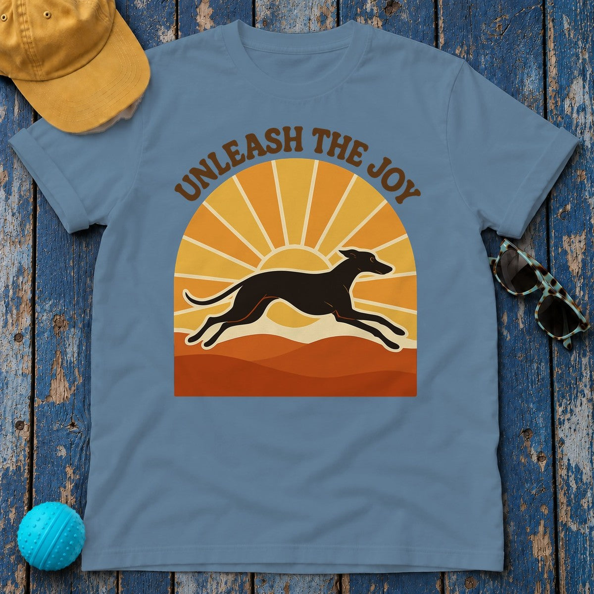 Greyhound Unleash the Joy Tee in Steel Blue