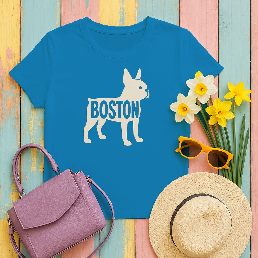 Boston City Canine Silhouette T-Shirt in Sapphire