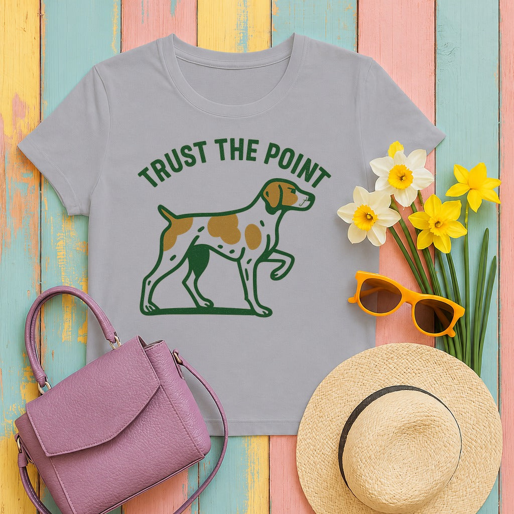 Brittany Spaniel Trust the Point T-shirt in Athletic Heather