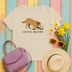 mig2 live-free-dig-holes-golden-retriever tee flat lay hero v8