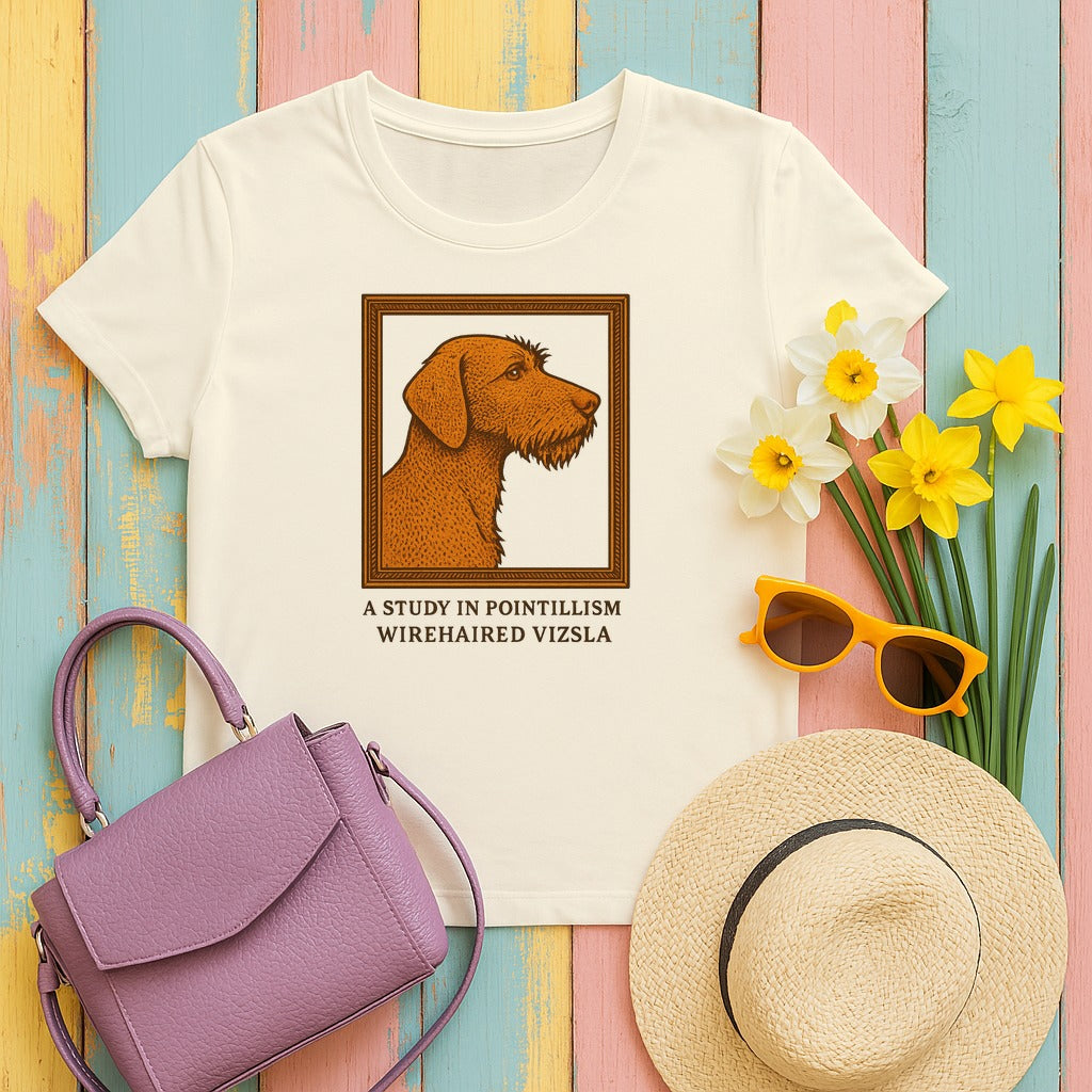 Wirehaired Vizsla A Study in Pointillism Tee in Natural