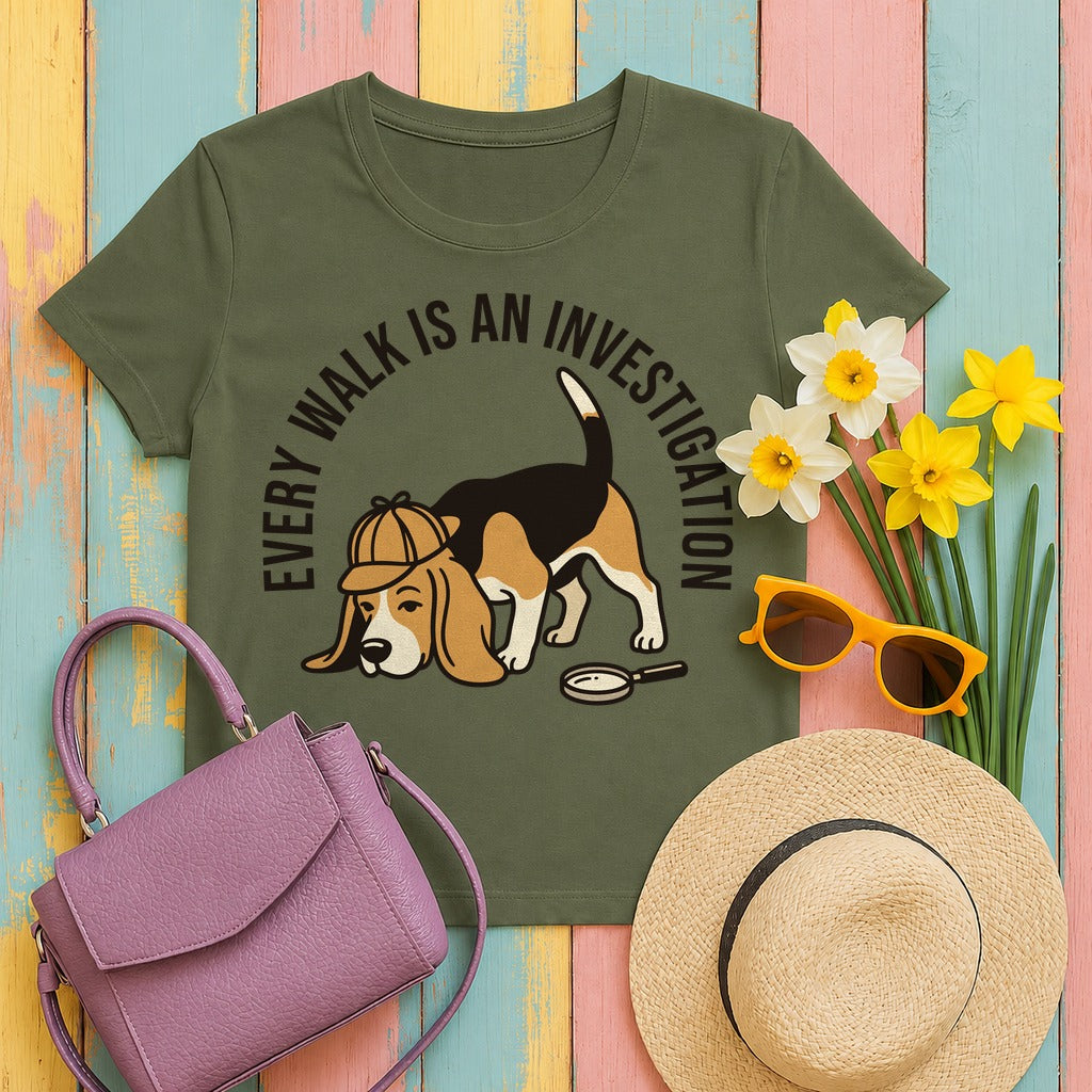 Every Walk Tracking Beagle T-Shirt in Military Green