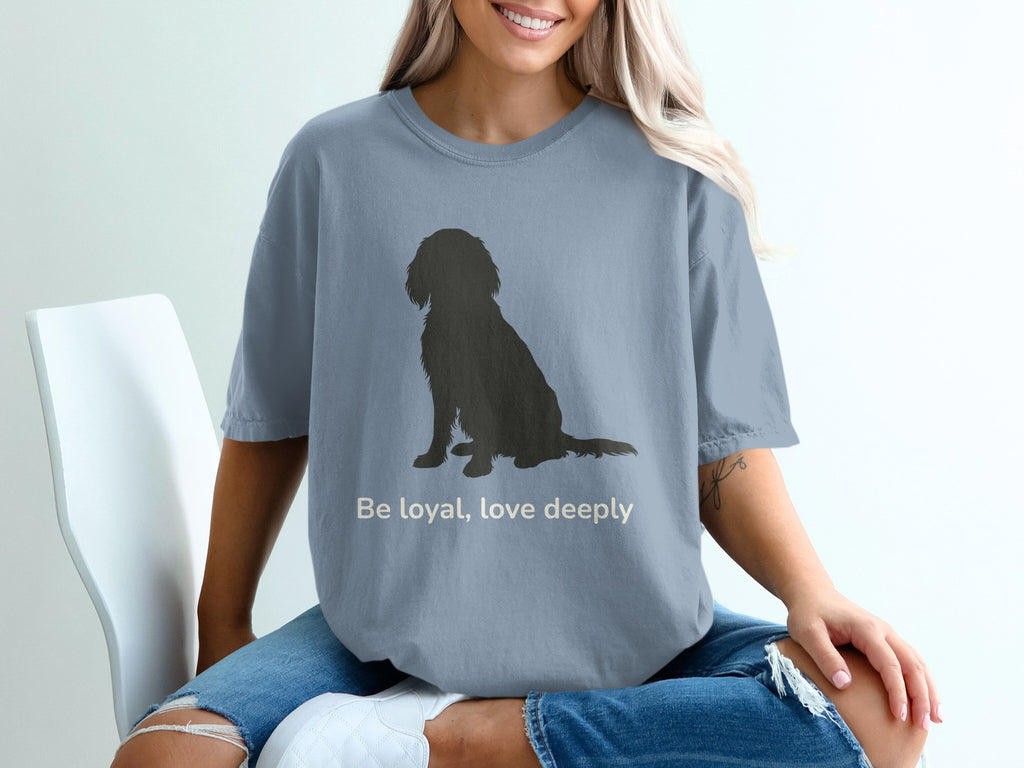Be loyal love deeply dog silhouette graphic t-shirt
