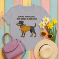 Doberman Looks Ferocious But Needs a Sweater Tee in Athletic Heather