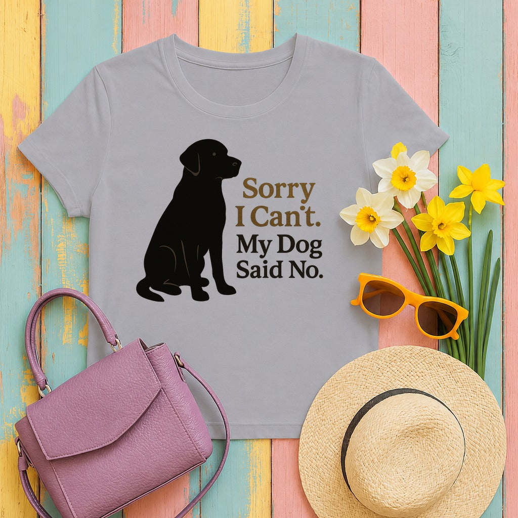 Black Lab Sorry My Dog Said No T-shirt in Athletic Heather