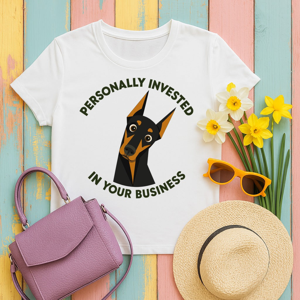 Invested Doberman T-shirt in White