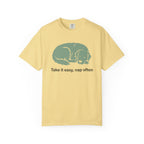 Take it easy nap often dog graphic t-shirt