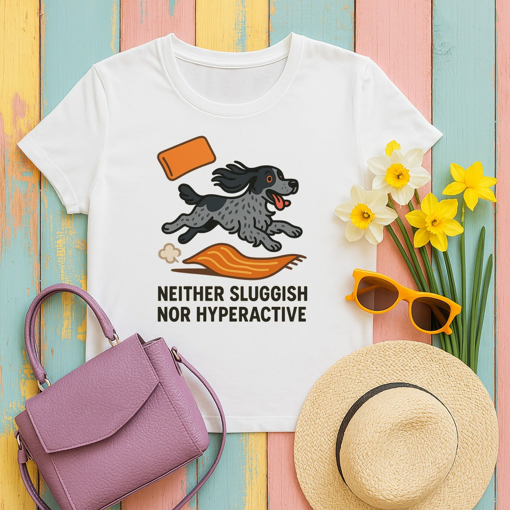 English Cocker Neither Sluggish Nor Hyperactive Tee in White