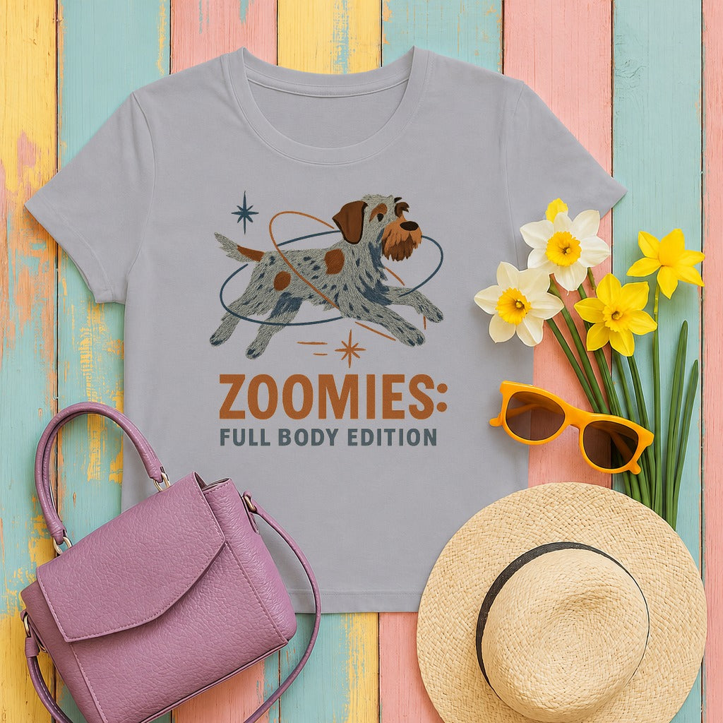 Wirehaired Pointing Griffon Zoomies T-shirt in Athletic Heather