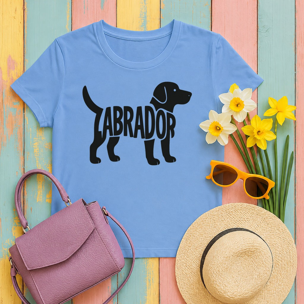 Labrador Silhouette T-Shirt in Carolina Blue