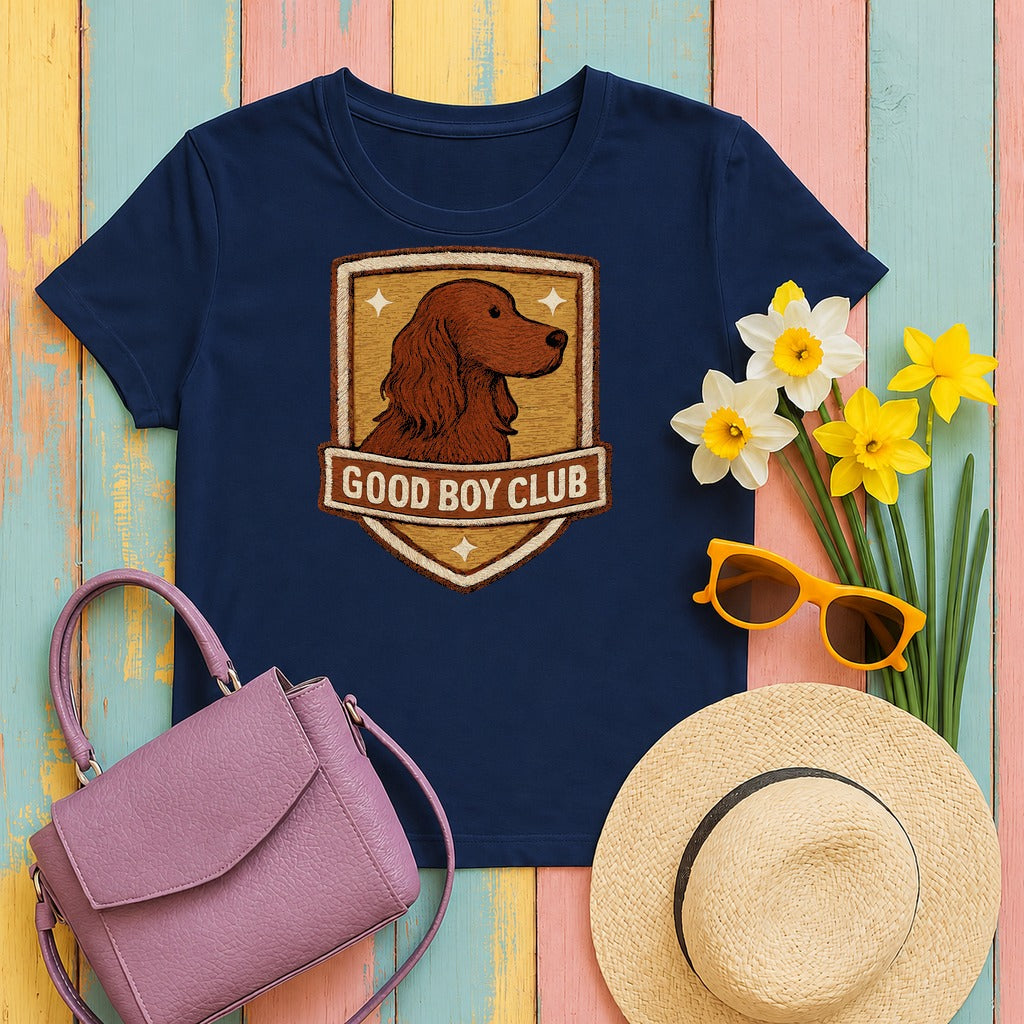 Irish Setter Good Boy Club Tee flat lay hero