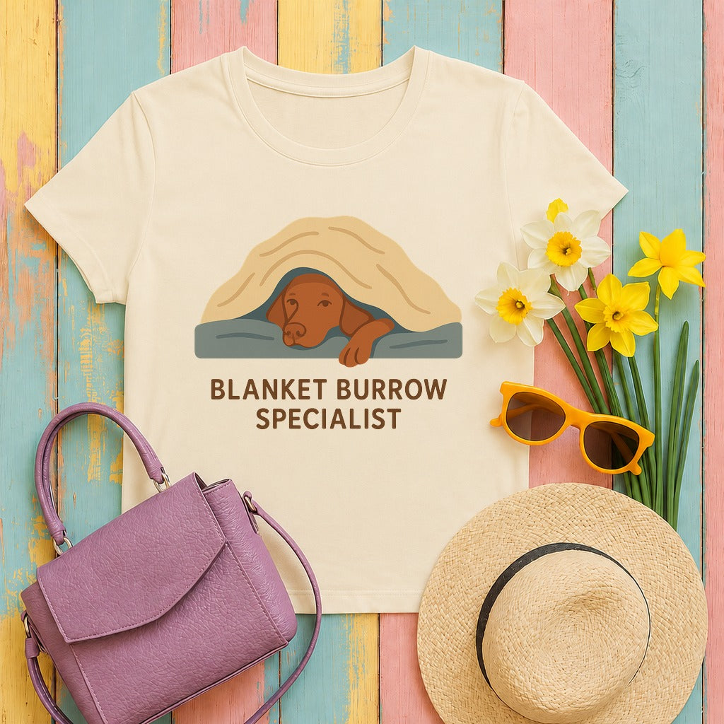 vizsla blanket burrow specialist tee flat lay hero