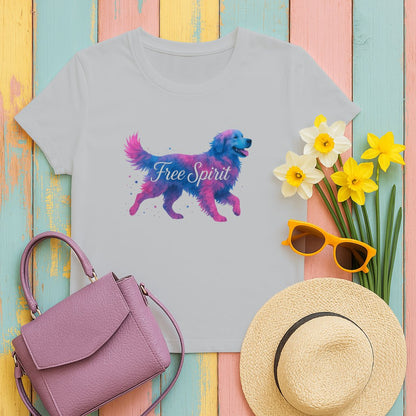 Free Spirit Colorful Dog Graphic Tee Shirt product type