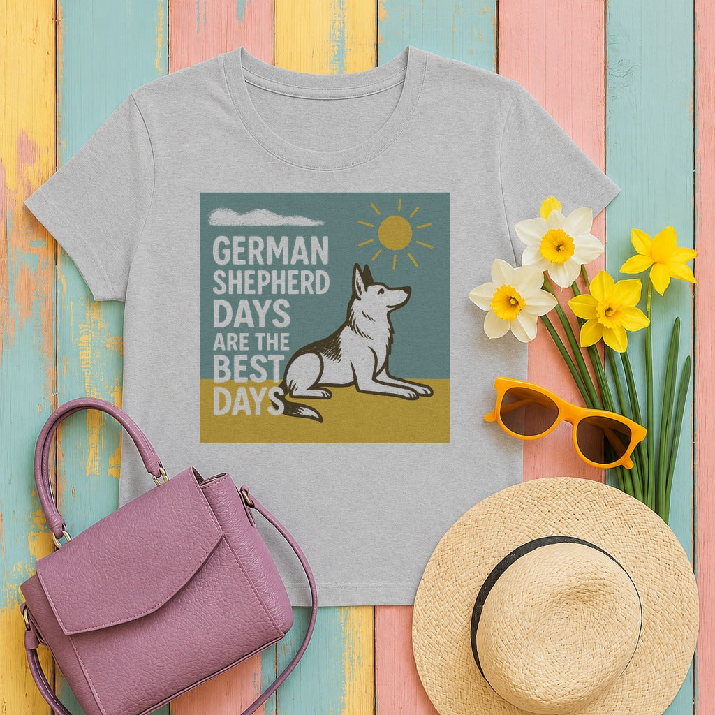 German Shepherd Days Premium Graphic T-Shirt in Sport Grey