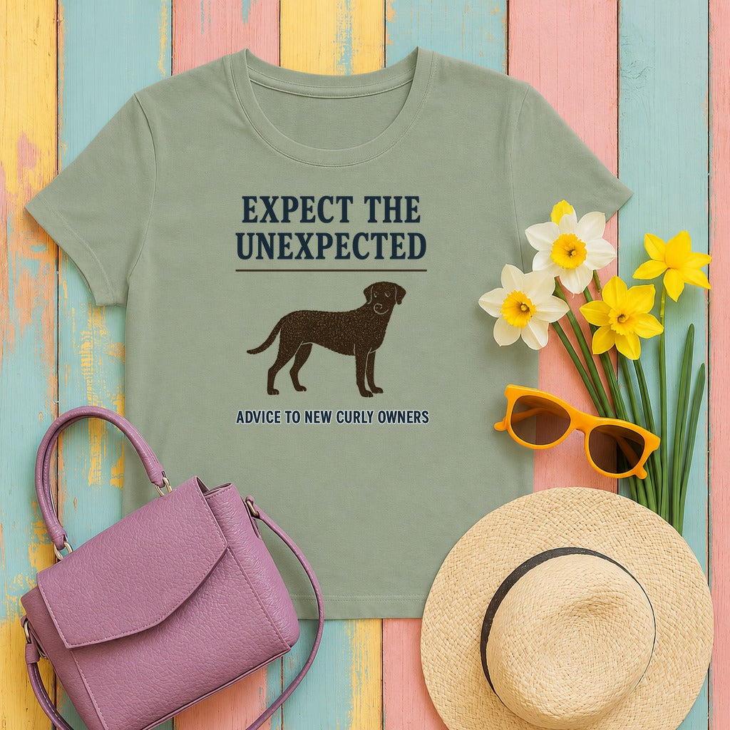 Curly-Coated Retriever Expect The Unexpected Tee in Sage