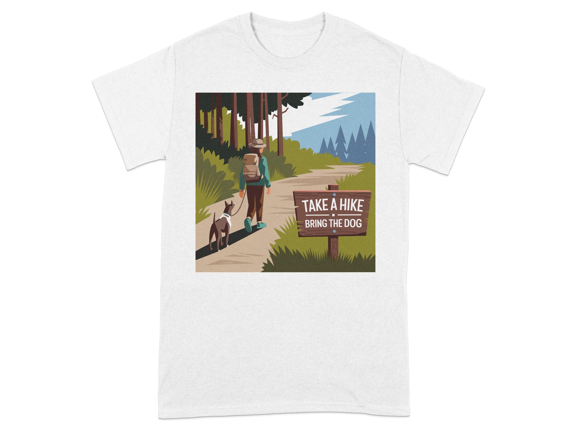 Take A Hike Bring The Dog Graphic Tee Shirt product type