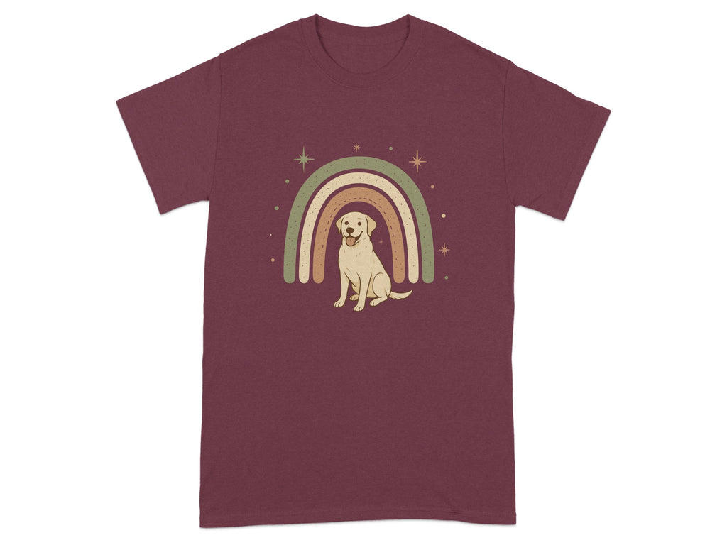 Whimsical Dog Under Rainbow Graphic Tee Shirt product