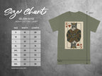 Gildan 5000 T-shirt size chart with measurements in inches for width and length.