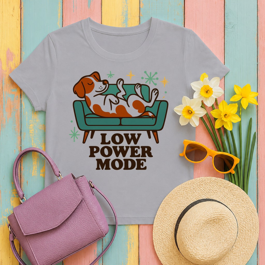 Brittany Spaniel Low Power Mode T-shirt in Athletic Heather