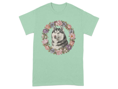 Floral Husky Graphic Tee Design Unisex T-shirt product type
