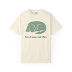 Take it easy nap often slogan t-shirt product