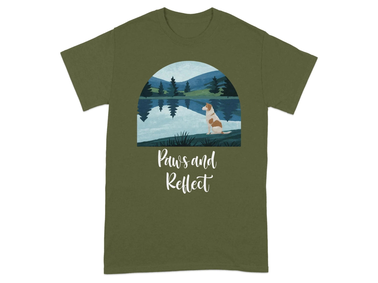 Dog at Lakeside Graphic Design for Nature Lovers T-Shirt T-shirt