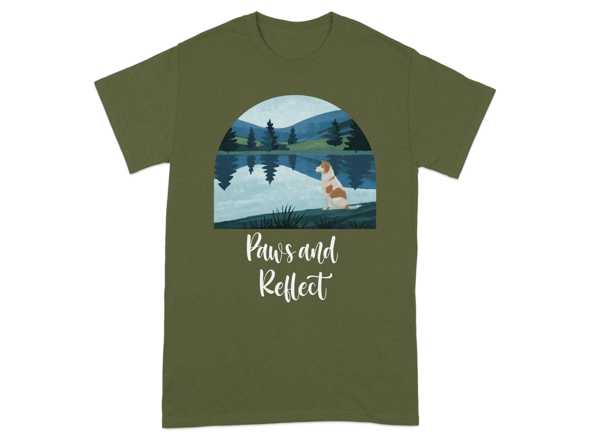 Dog at Lakeside Graphic Design for Nature Lovers T-Shirt T-shirt