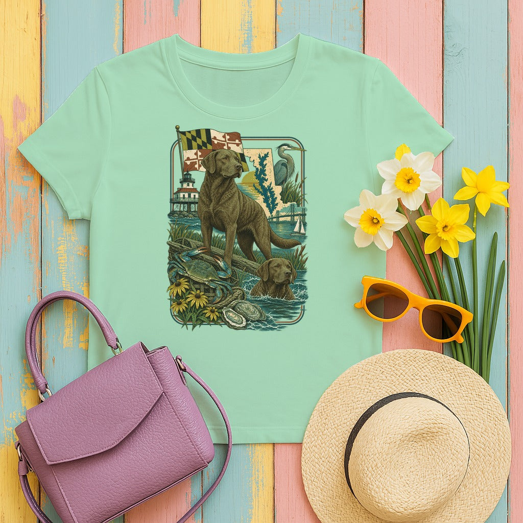 Chesapeake Bay Retriever Maryland Heritage tee, Mint