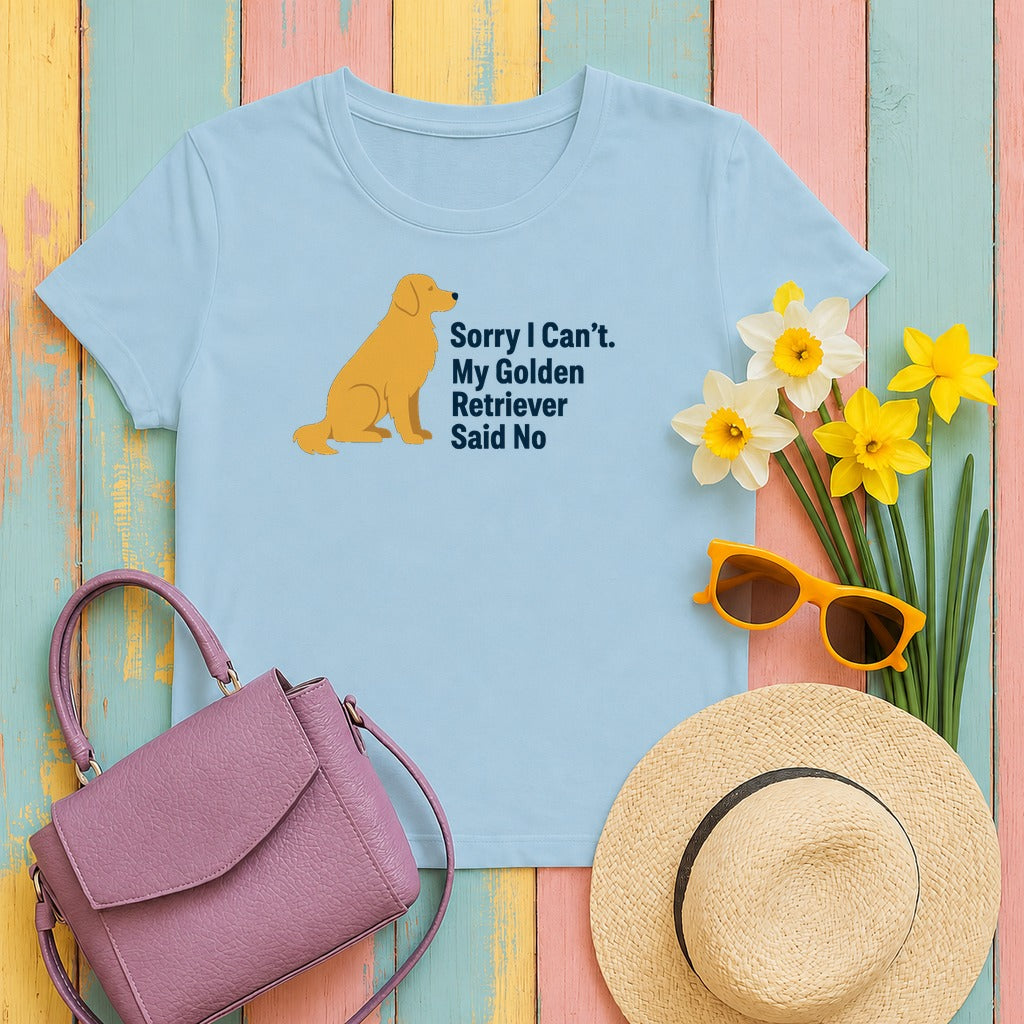 Golden Retriever Said No T-Shirt in Light Blue
