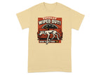 T-shirt graphic with a dog on a couch and "Totally Wiped Out! Bone Tired Tour '74".